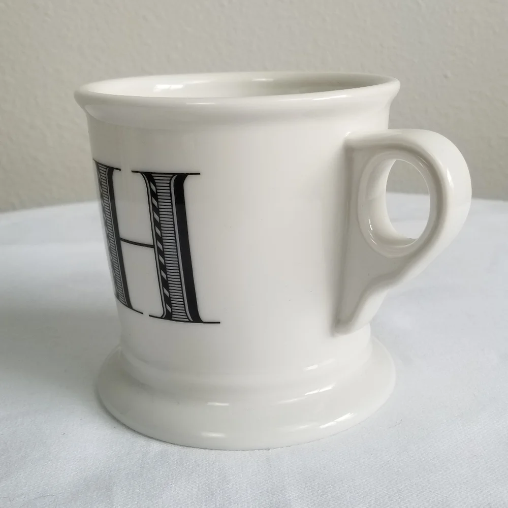 Anthropologie ‘H’ Initial Monogram Coffee Tea Soup 16oz Mug